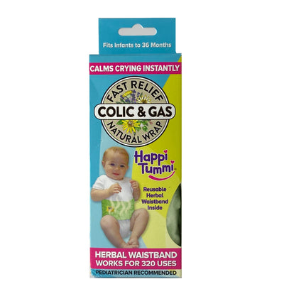 Calm Your Fussy Baby Instantly With This Happi Tummi Honeydew Green Plush Waistband and Herbal Pouch